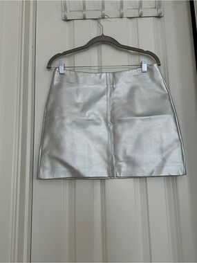 Deluc Metallic Silver Mini Skirt